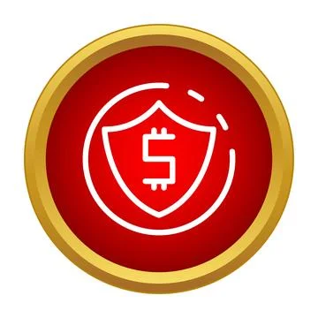 Financial security shield protecting money icon concept Stock Illustration