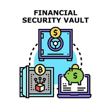 Financial security vault concept protecting investments and digital assets Stock Illustration