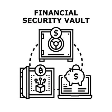 Financial security vault concept protecting investments and digital assets Stock Illustration