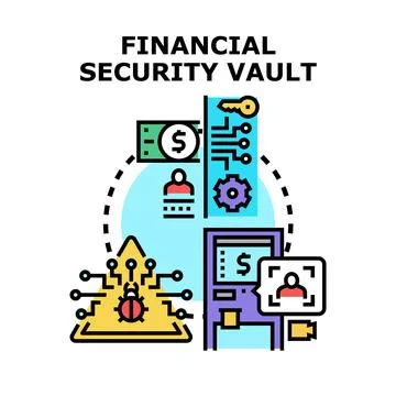 Financial security vault protection concept vector illustration Ilustración de archivo