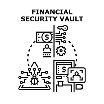 Financial security vault protection concept vector illustration Stock Illustration