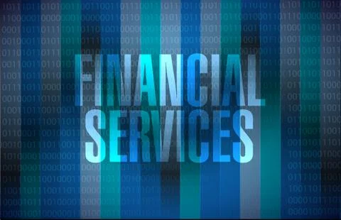 Financial services binary sign concept Stockillustratie