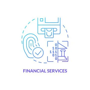 Financial services blue gradient concept icon Stock Illustration