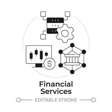 Financial services modern flat line concept icon Stock Illustration