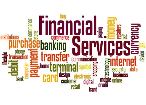 Financial Services, word cloud concept Stock Illustration