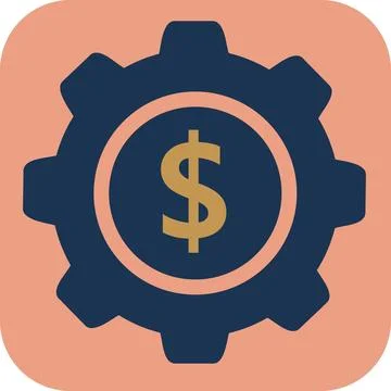 Financial settings and corporate optimization icon Stock Illustration