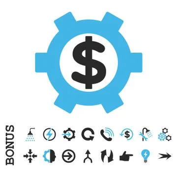 Financial Settings Flat Vector Icon With Bonus Stock Illustration