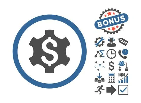 Financial Settings Flat Vector Icon With Bonus Stock Illustration