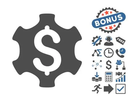 Financial Settings Flat Vector Icon With Bonus 스톡 일러스트