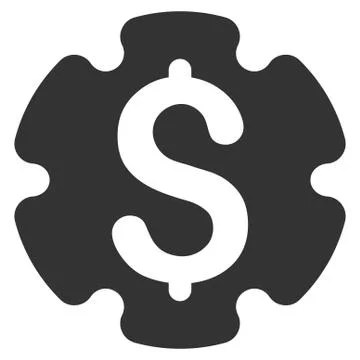 Financial Settings Gear Flat Vector Icon Stock Illustration