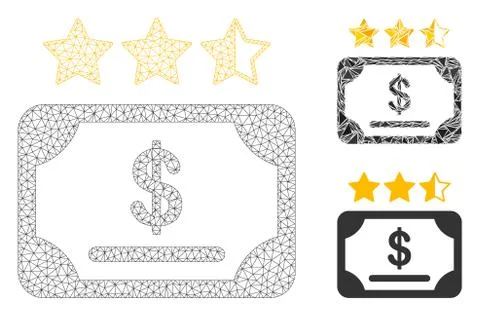 Financial Share Rating Vector Mesh Network Model and Triangle Mosaic Icon 스톡 일러스트