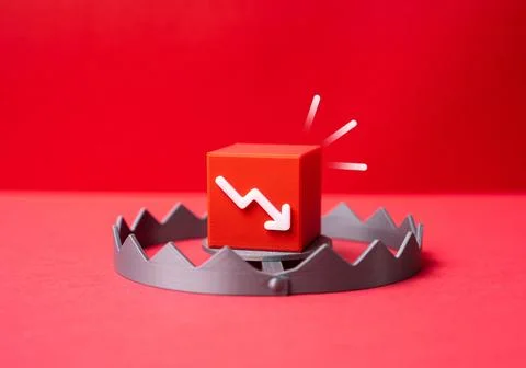 The financial situation is trapped. Financial problems will lead to a debt tr Stock-Fotos