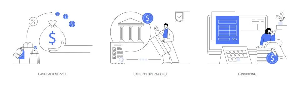 Financial software abstract concept vector illustrations. Stock Illustration