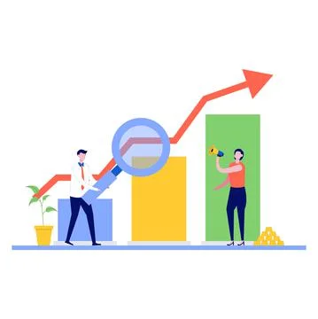 Financial solution vector illustration concept with characters. Modern flat s Stock Illustration