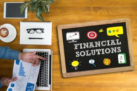 FINANCIAL SOLUTIONS 스톡 사진