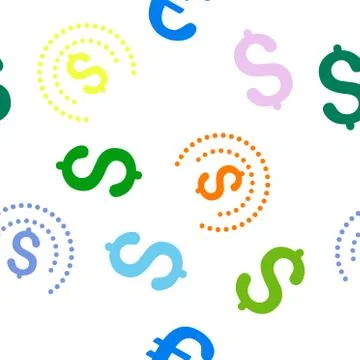 Financial Sphere Shield Flat Vector Seamless Pattern イラスト素材