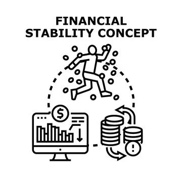 Financial stability concept balancing risk and growth strategy Stock Illustration