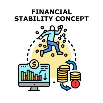 Financial stability concept balancing risk and growth strategy Stock Illustration