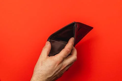 Financial stability issues show through empty wallets today Stock Photos