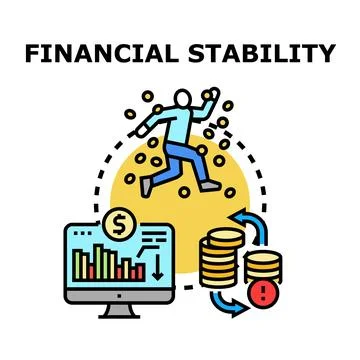 Financial stability saving money strategy for future goals Stock Illustration