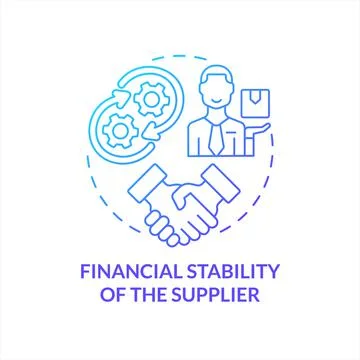 Financial stability of supplier blue gradient concept icon Stock Illustration