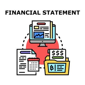 Financial statement analysis and accounting data management Stock Illustration