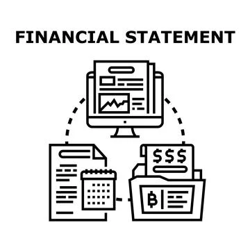 Financial statement analysis and accounting data management Stock Illustration