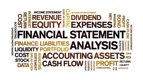 Financial Statement Analysis animated word cloud,animation kinetic typography. Stock Footage 312074074