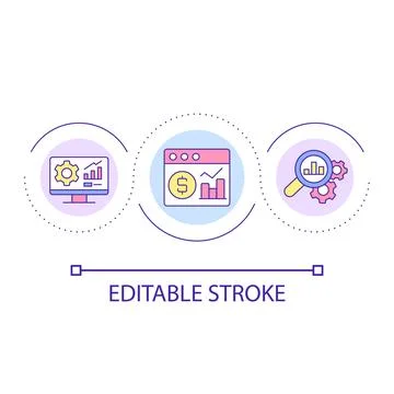 Financial statement analysis loop concept icon Stock Illustration