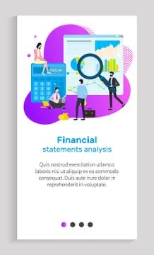Financial Statement Analysis, Person with Tool Illustrazione stock