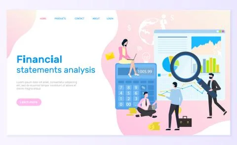 Financial Statement Analysis, Statistical Graphics Illustrazione stock