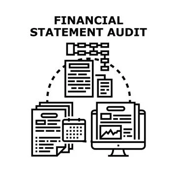 Financial statement audit process and modern accounting concept Stock Illustration