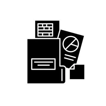 Financial statement black icon, vector sign on isolated background. Financial 스톡 일러스트