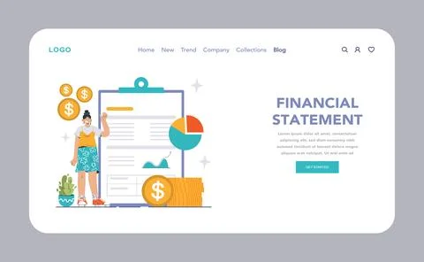Financial Statement concept. Flat vector illustration Illustrazione stock