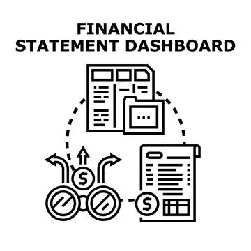 Financial statement dashboard visualizing business analytics management 库存插图