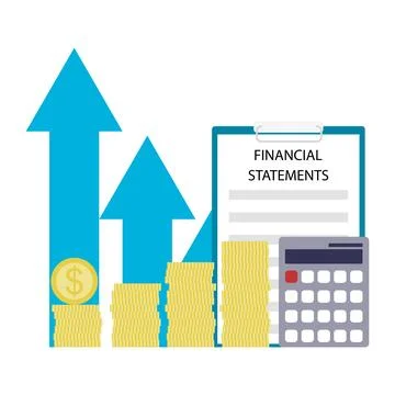 Financial statement, development business, increase budget and growth startup Illustrazione stock
