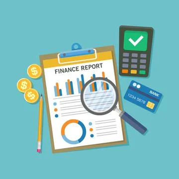 Financial statement document. Stock Illustration