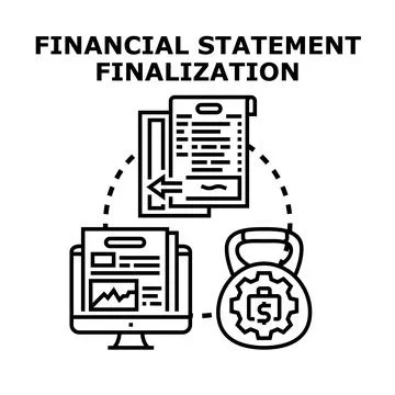 Financial statement finalization process with digital reporting 스톡 일러스트