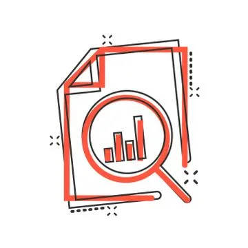 Financial statement icon in comic style. Result cartoon vector illustration o Stock Illustration