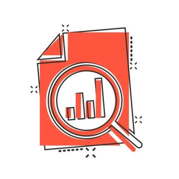 Financial statement icon in comic style. Result cartoon vector illustration o Stock Illustration