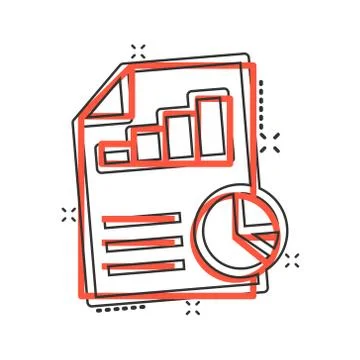 Financial statement icon in comic style. Document cartoon vector illustration Illustrazione stock
