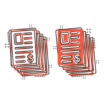 Financial statement icon in comic style. Document cartoon vector illustration イラスト素材