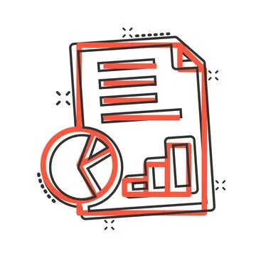 Financial statement icon in comic style. Document cartoon vector illustration 库存插图