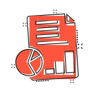 Financial statement icon in comic style. Document cartoon vector illustration Stock Illustration