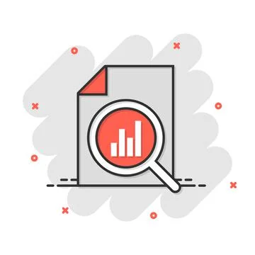 Financial statement icon in comic style. Result cartoon vector illustration o Stock Illustration