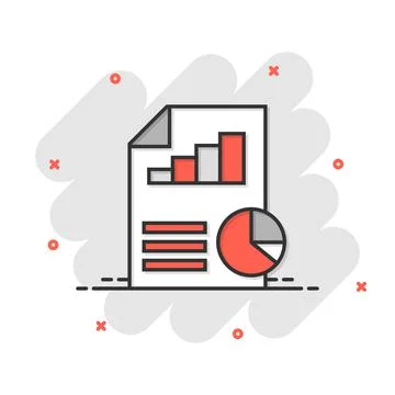 Financial statement icon in comic style. Document cartoon vector illustration Stock Illustration