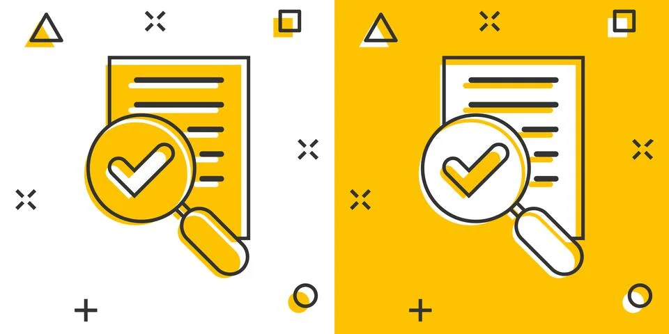 Financial statement icon in comic style. Result cartoon vector illustration o Stockillustratie