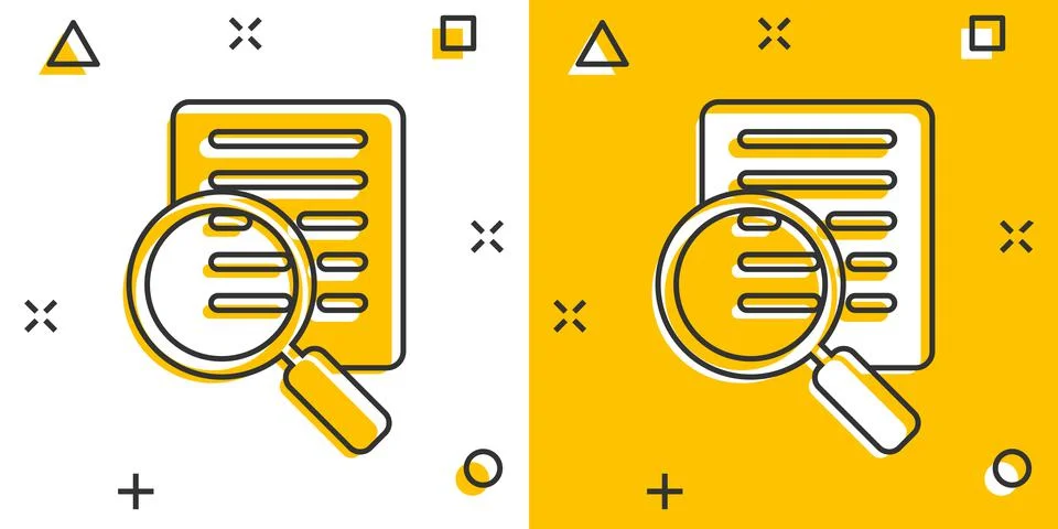 Financial statement icon in comic style. Result cartoon vector illustration o Stock Illustration