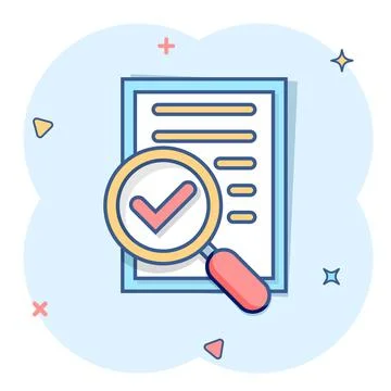 Financial statement icon in comic style. Result cartoon vector illustration o Stock Illustration