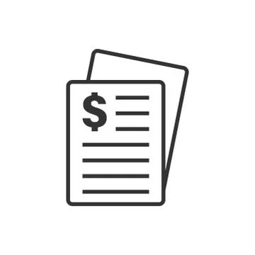 Financial statement icon in flat style. Document vector illustration on white Stock Illustration